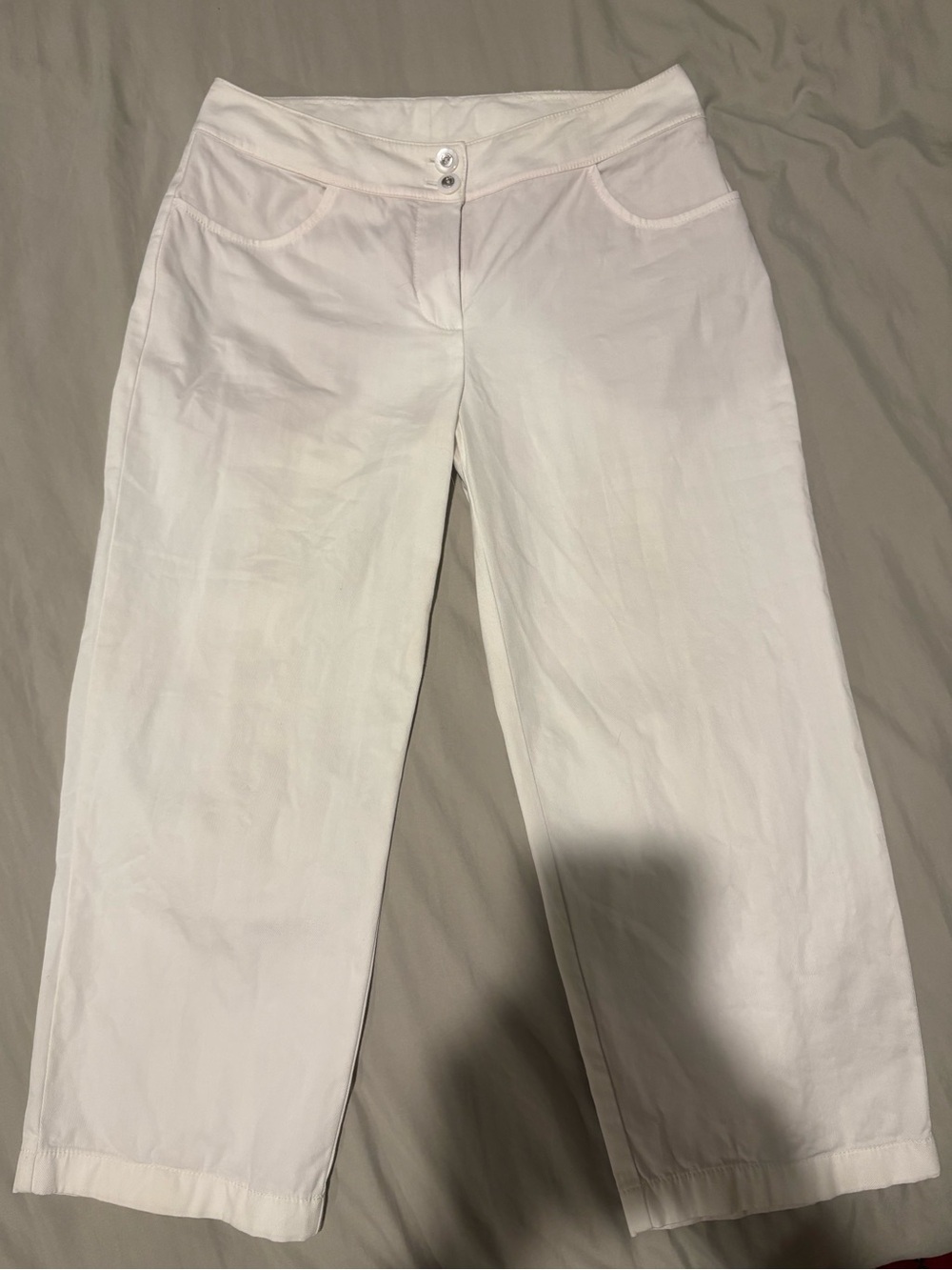 St. John Sport mid rise White Wide-Leg Capris